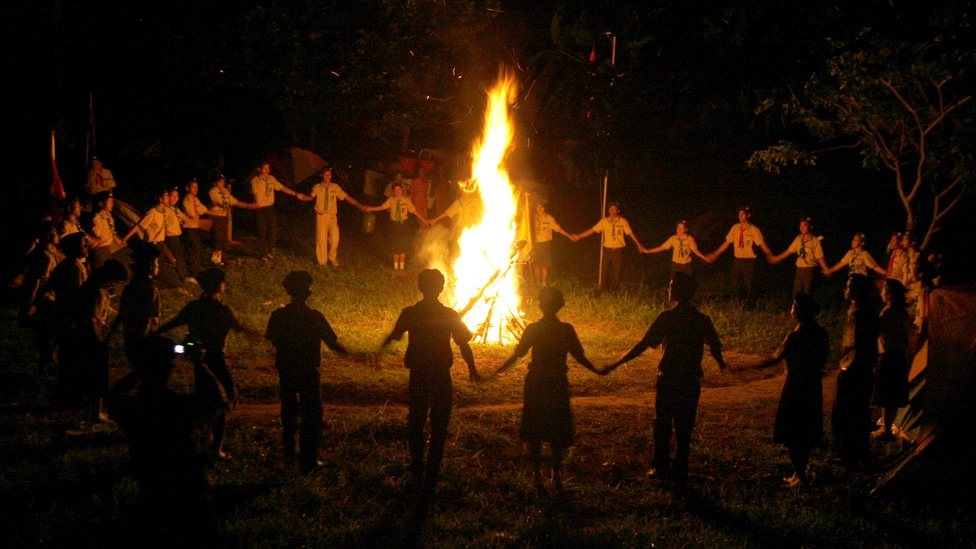 A virtual campfire (vatra) unites Plast Scouts around the United States