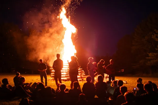 A virtual campfire (vatra) unites Plast Scouts around the United States