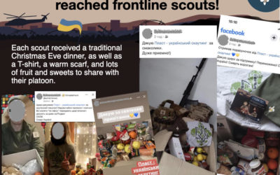 Christmas Eve dinners were delivered to Plast scouts on the front lines!