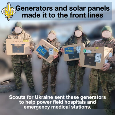 Generators and solar panels made it to the front lines