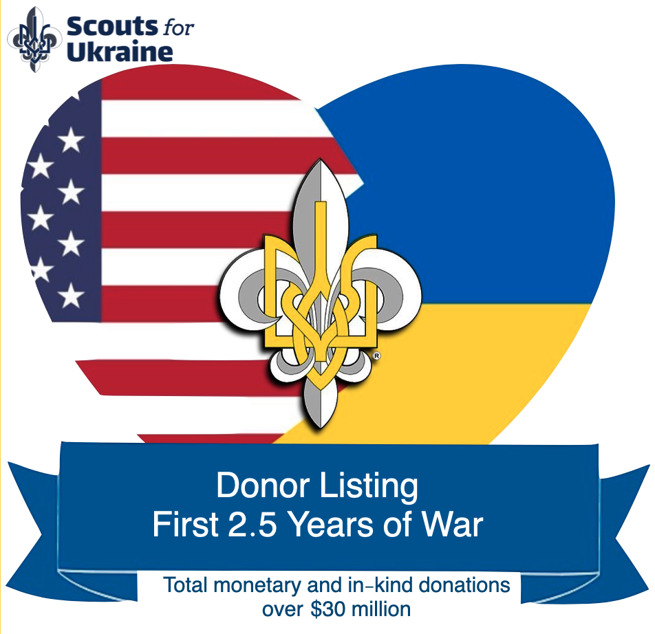 Scouts for Ukraine thanks its generous donors